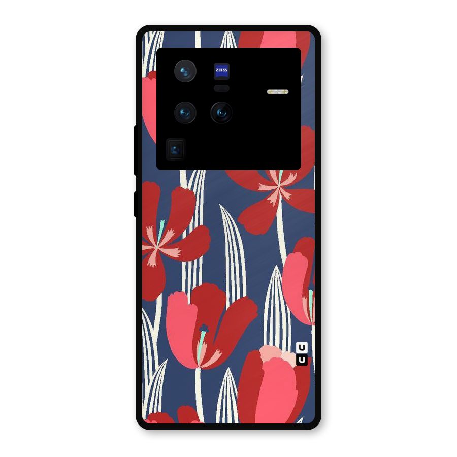 Artistic Tulips Metal Back Case for Vivo X80 Pro