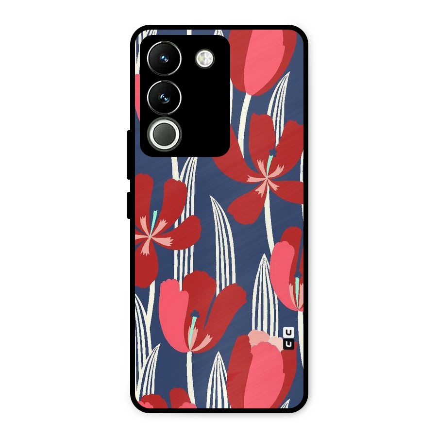 Artistic Tulips Metal Back Case for Vivo Y200