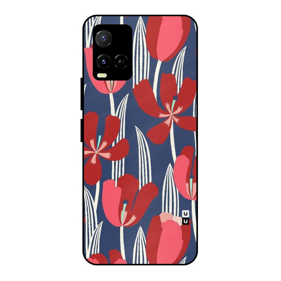 Artistic Tulips Metal Back Case for Vivo Y21A