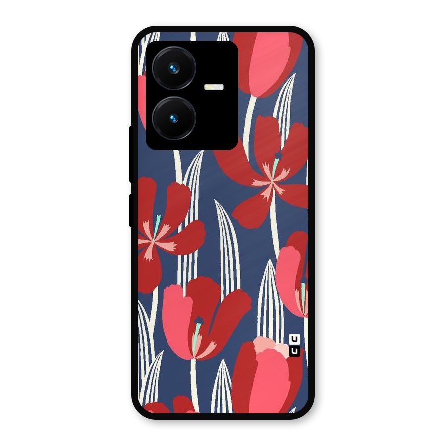 Artistic Tulips Metal Back Case for Vivo Y22