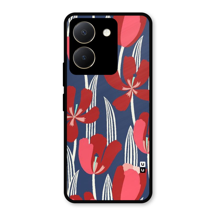 Artistic Tulips Metal Back Case for Vivo Y36