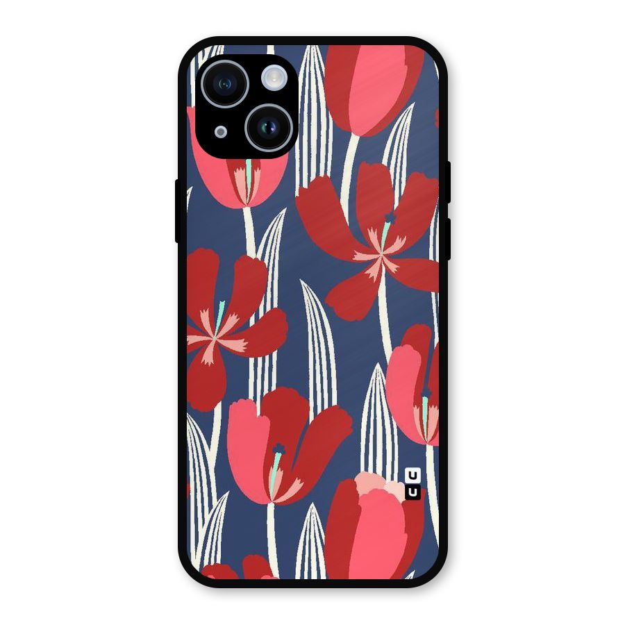 Artistic Tulips Metal Back Case for iPhone 14