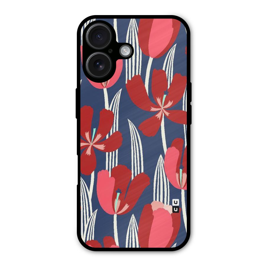 Artistic Tulips Metal Back Case for iPhone 16