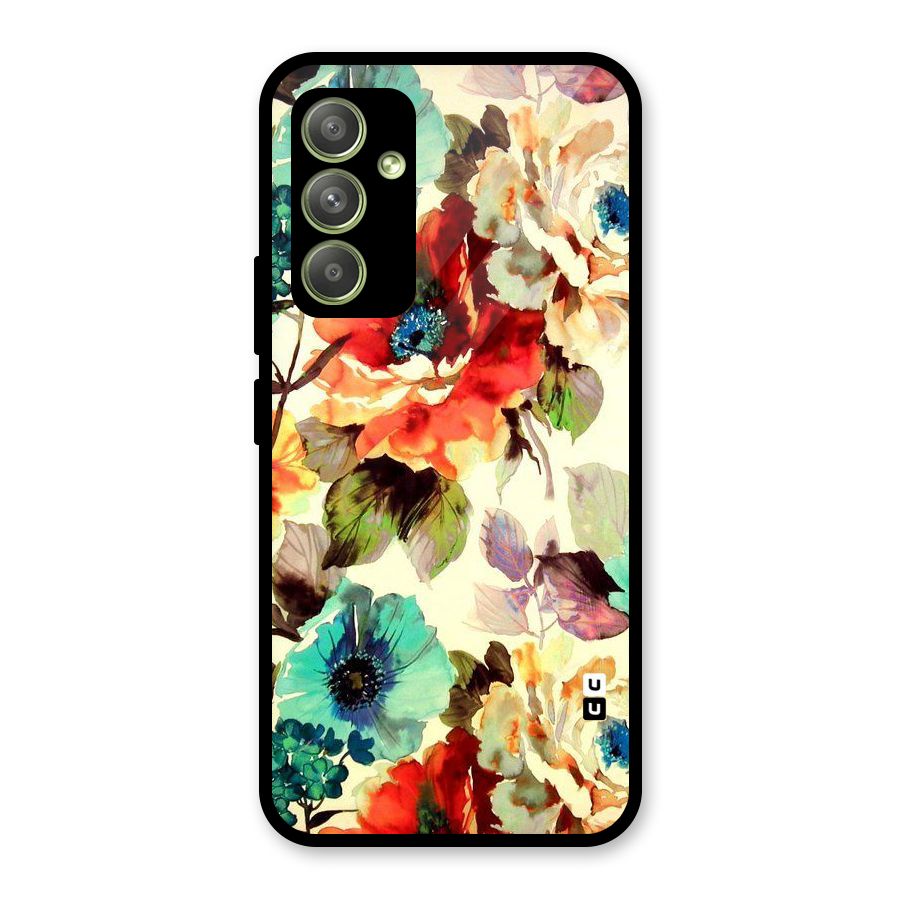 Artsy Bloom Flower Glass Back Case for Galaxy A54