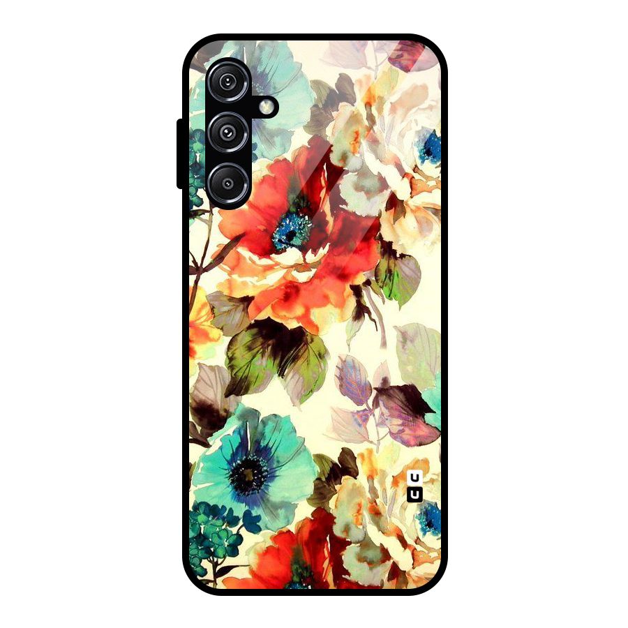 Artsy Bloom Flower Glass Back Case for Galaxy M34 5G