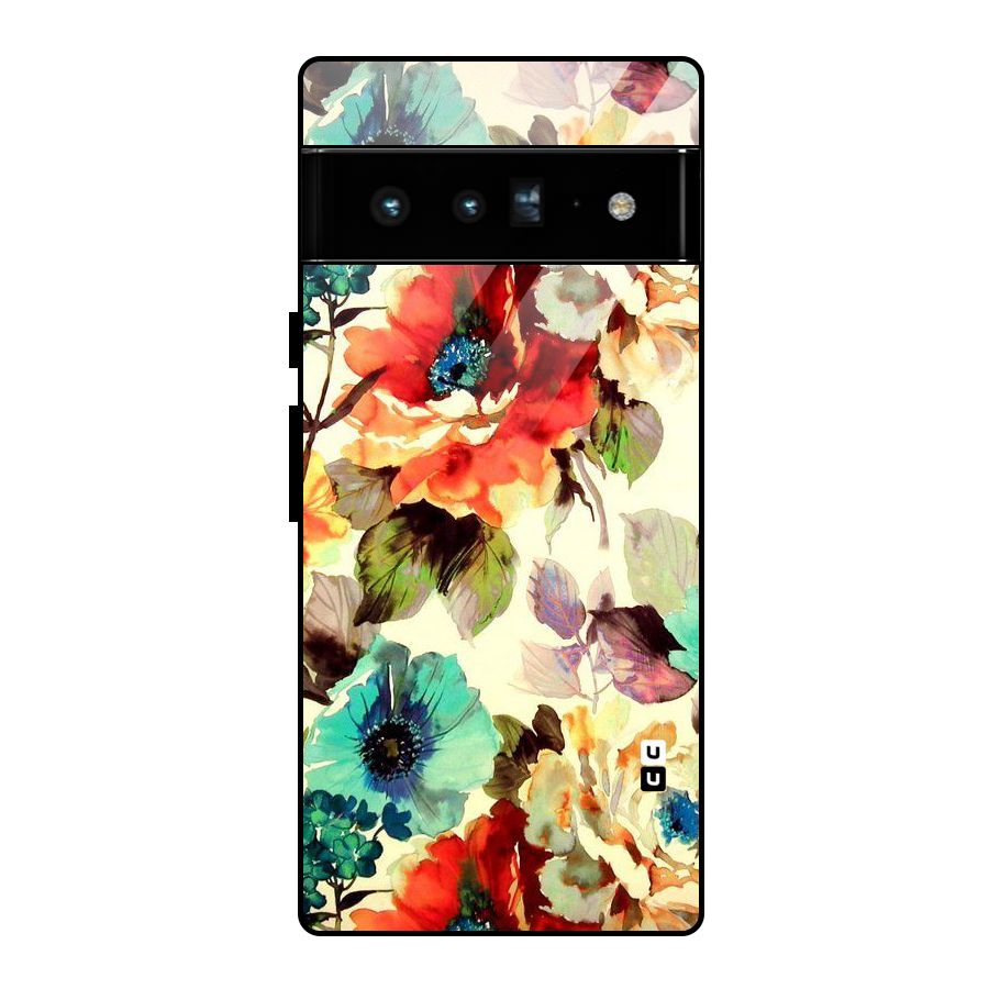 Artsy Bloom Flower Glass Back Case for Google Pixel 6 Pro