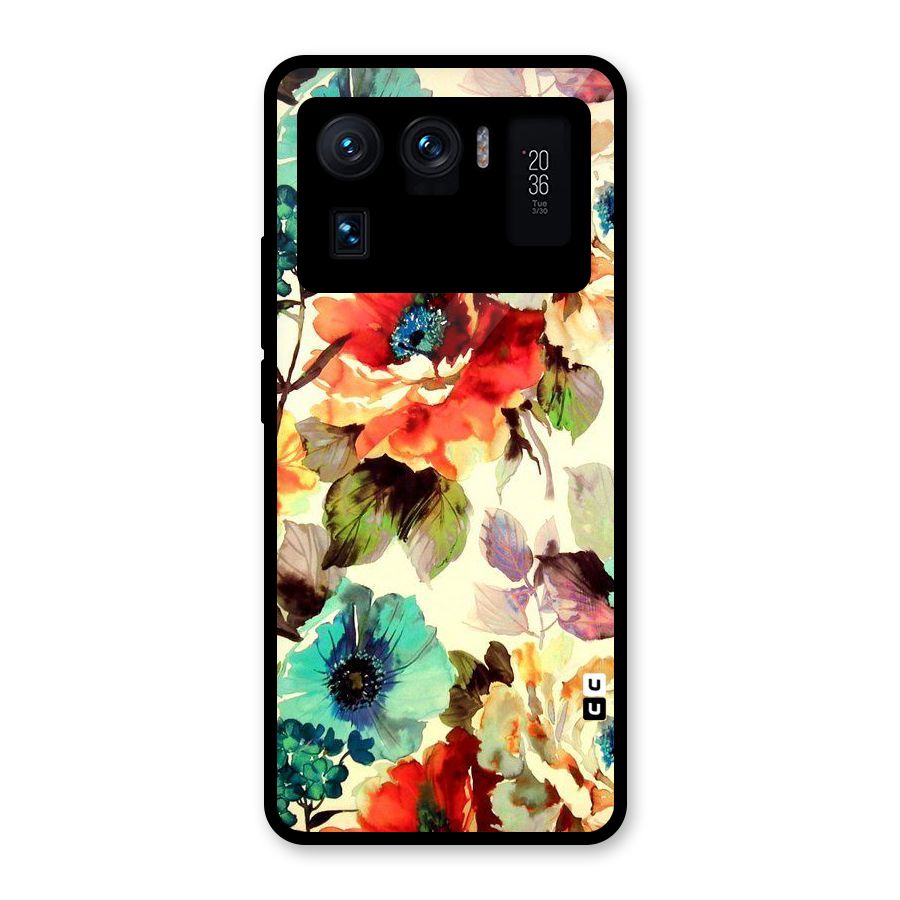 Artsy Bloom Flower Glass Back Case for Mi 11 Ultra