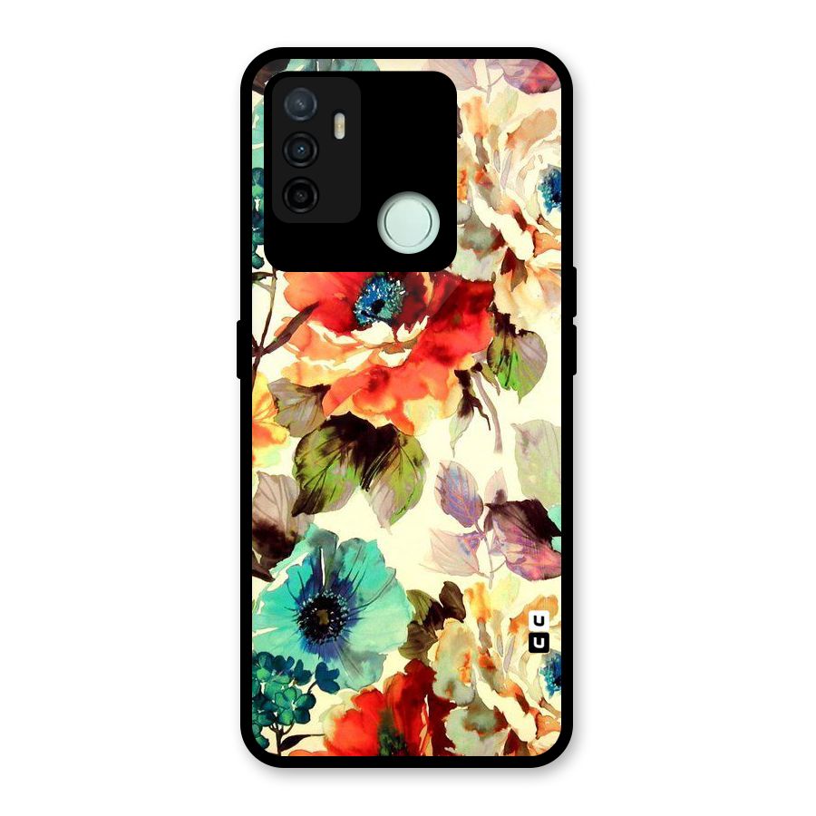 Artsy Bloom Flower Glass Back Case for Oppo A53