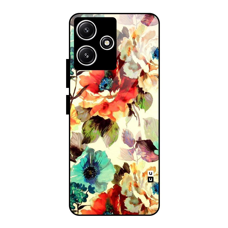 Artsy Bloom Flower Glass Back Case for Poco M6 Pro