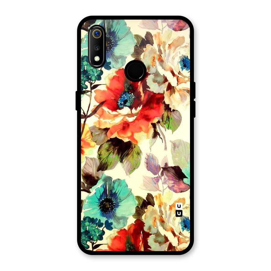 Artsy Bloom Flower Glass Back Case for Realme 3i