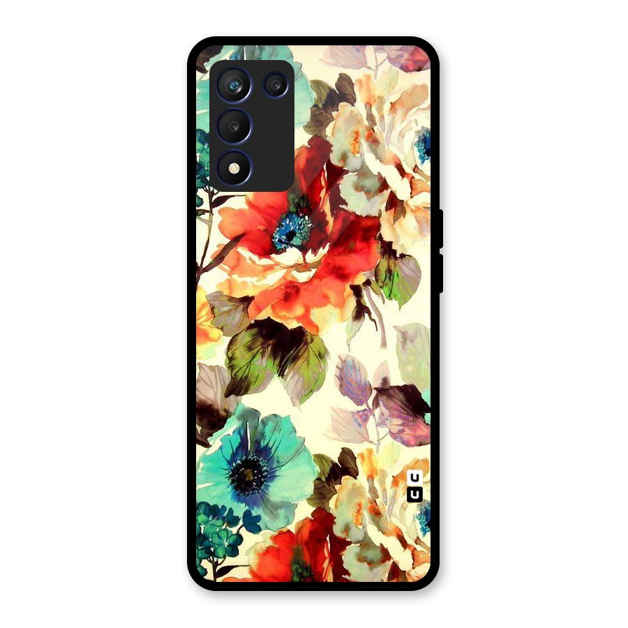 Artsy Bloom Flower Glass Back Case for Realme 9 5G Speed