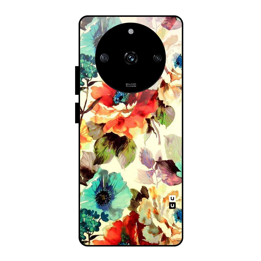 Artsy Bloom Flower Glass Back Case for Realme Narzo 60 5G