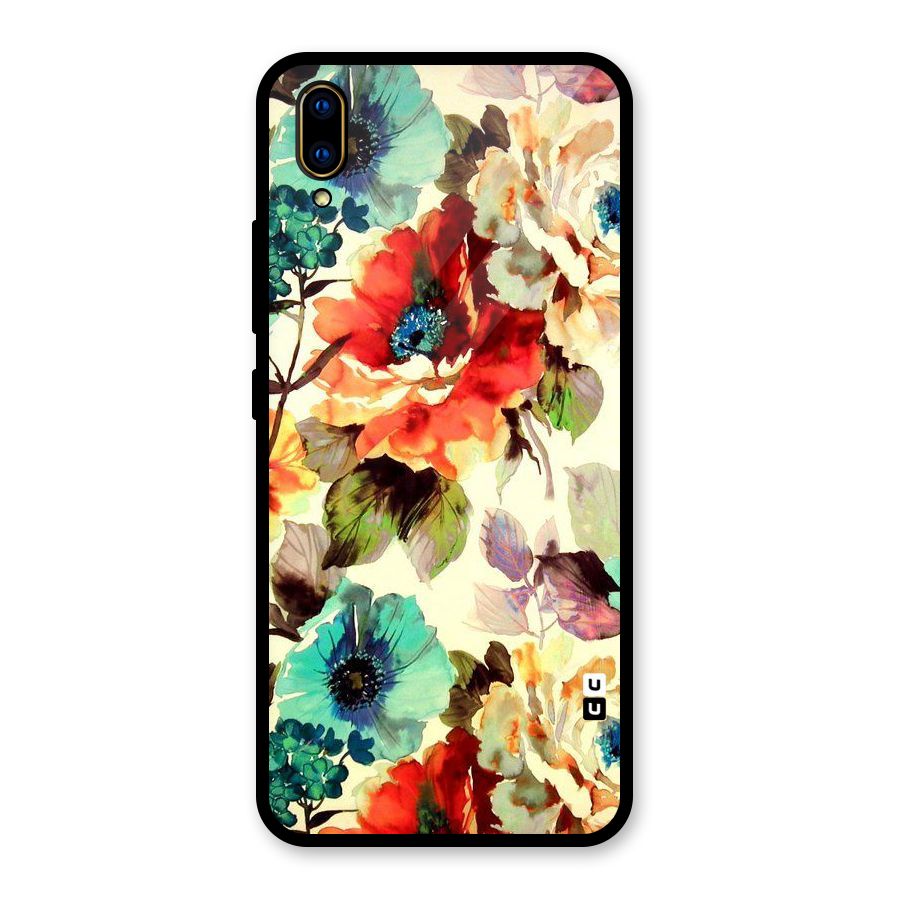 Artsy Bloom Flower Glass Back Case for Vivo V11 Pro