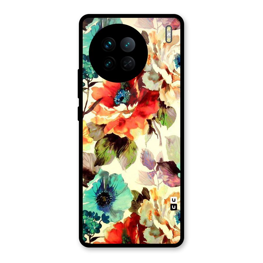 Artsy Bloom Flower Glass Back Case for Vivo X90