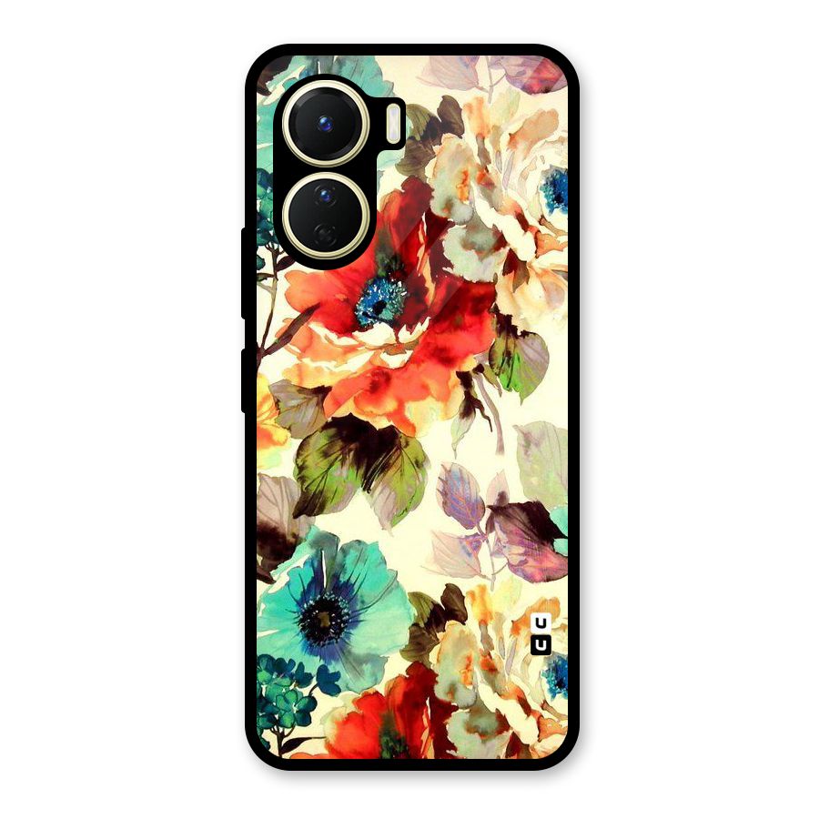 Artsy Bloom Flower Glass Back Case for Vivo Y56