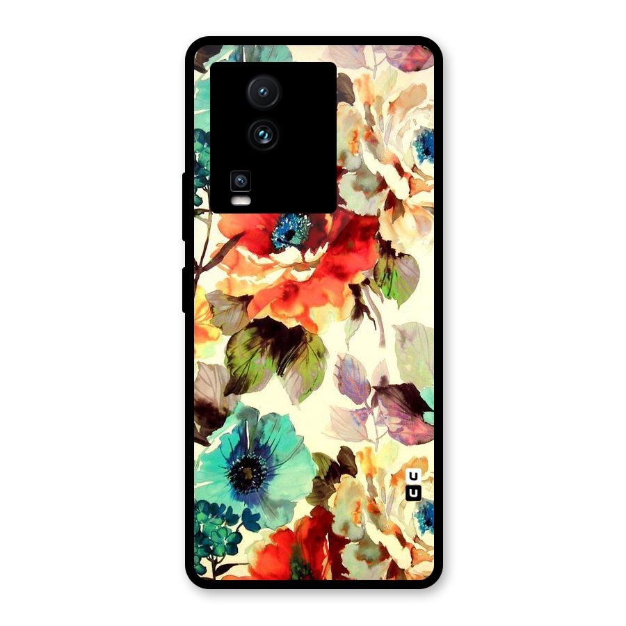 Artsy Bloom Flower Glass Back Case for Vivo iQOO Neo 7