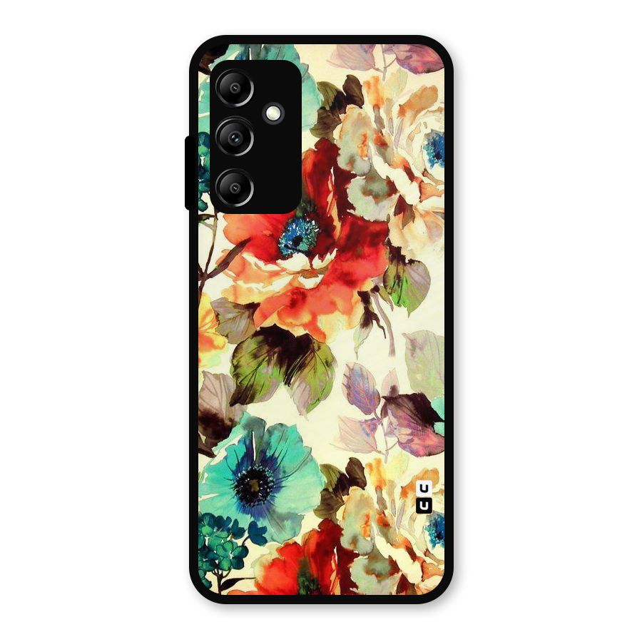 Artsy Bloom Flower Metal Back Case for Galaxy A14 5G