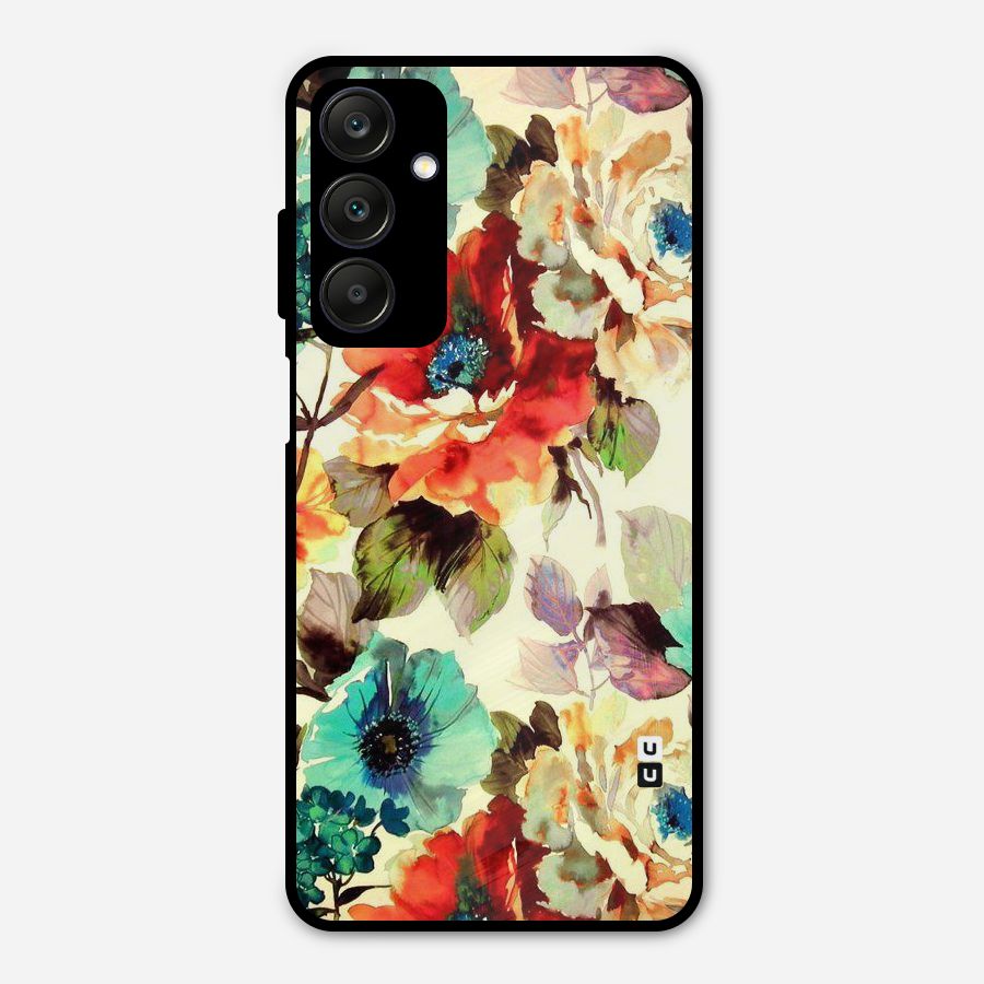 Artsy Bloom Flower Metal Back Case for Galaxy A25 5G