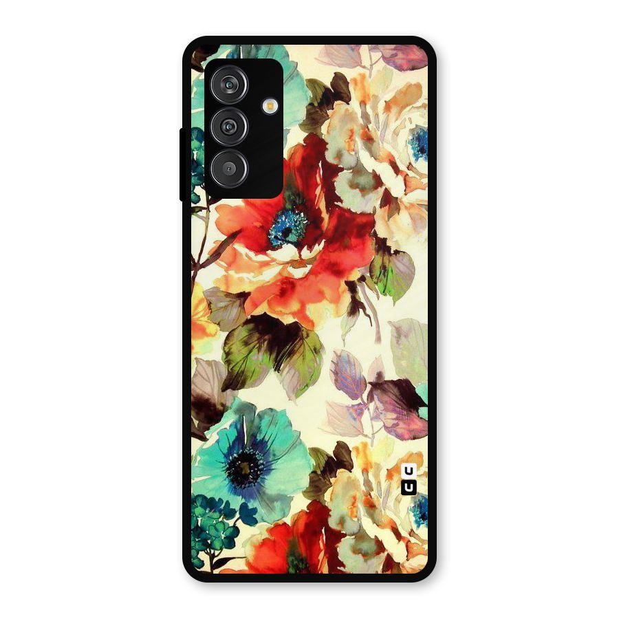 Artsy Bloom Flower Metal Back Case for Galaxy M14 5G