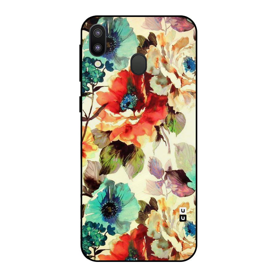 Artsy Bloom Flower Metal Back Case for Galaxy M20