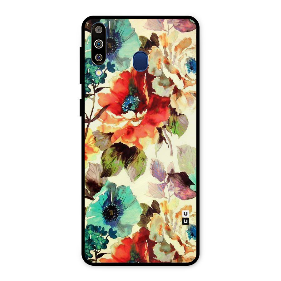 Artsy Bloom Flower Metal Back Case for Galaxy M30