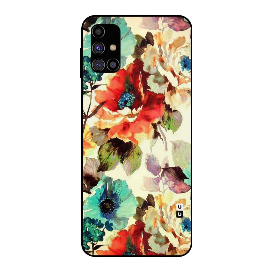 Artsy Bloom Flower Metal Back Case for Galaxy M31s