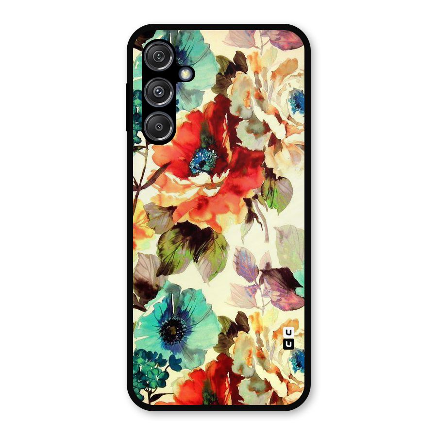 Artsy Bloom Flower Metal Back Case for Galaxy M34 5G