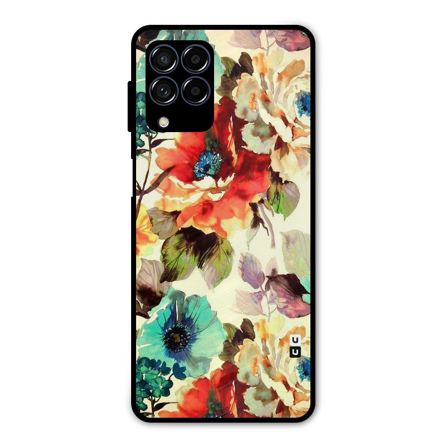 Artsy Bloom Flower Metal Back Case for Galaxy M53 5G