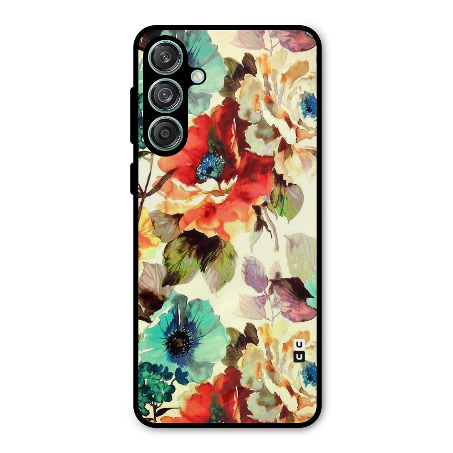 Artsy Bloom Flower Metal Back Case for Galaxy M55 5G