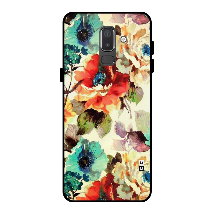 Artsy Bloom Flower Metal Back Case for Galaxy On8 (2018)
