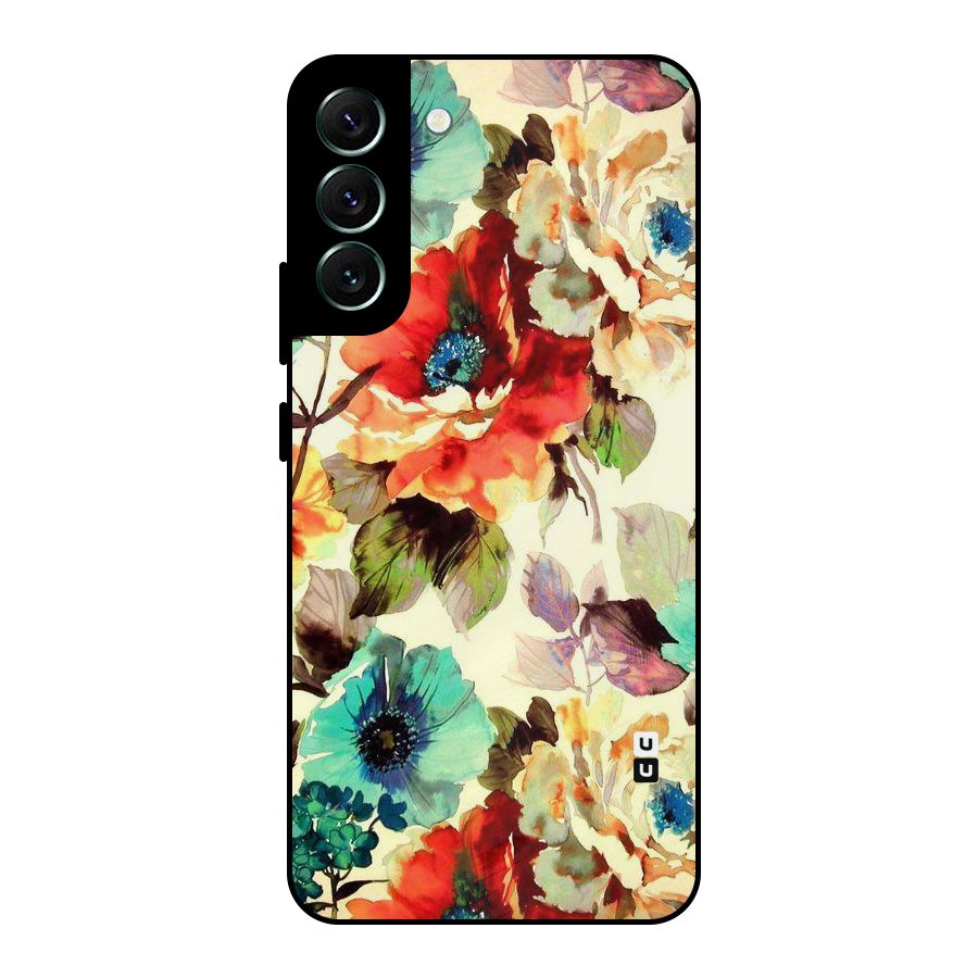 Artsy Bloom Flower Metal Back Case for Galaxy S22 Plus 5G