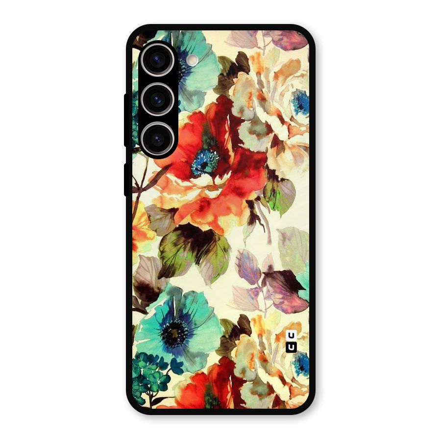 Artsy Bloom Flower Metal Back Case for Galaxy S23 Plus