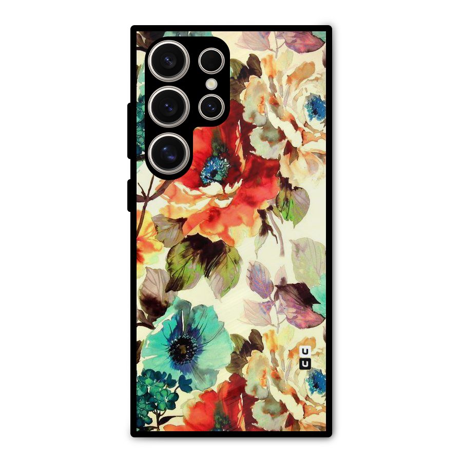 Artsy Bloom Flower Metal Back Case for Galaxy S24 Ultra