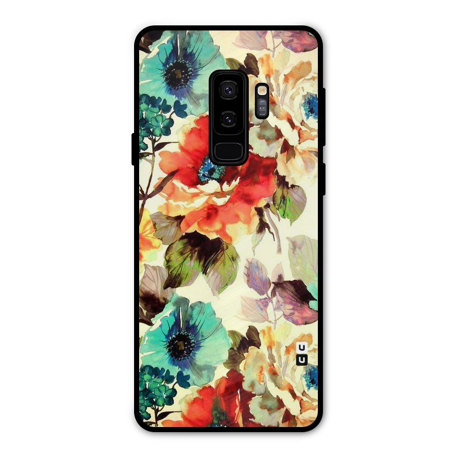 Artsy Bloom Flower Metal Back Case for Galaxy S9 Plus