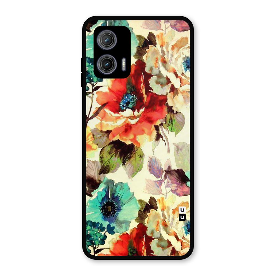 Artsy Bloom Flower Metal Back Case for Moto G73