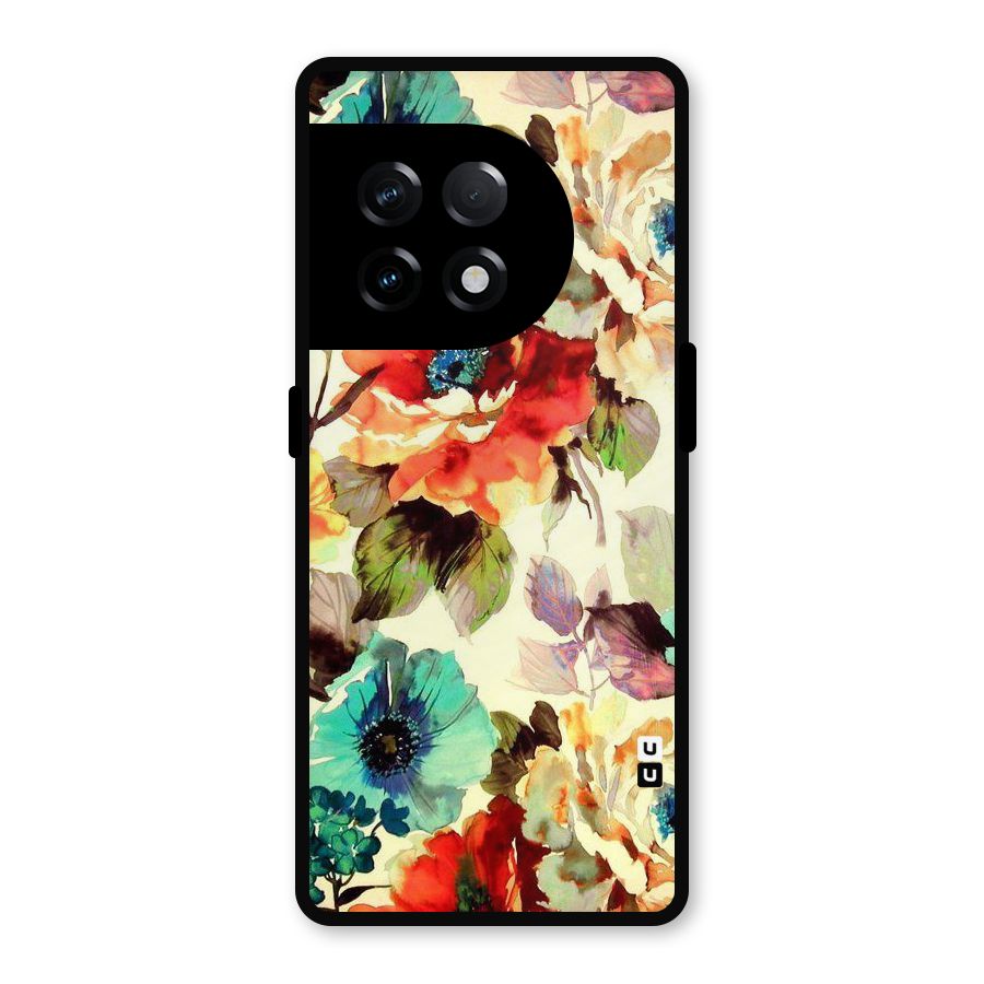 Artsy Bloom Flower Metal Back Case for OnePlus 11R