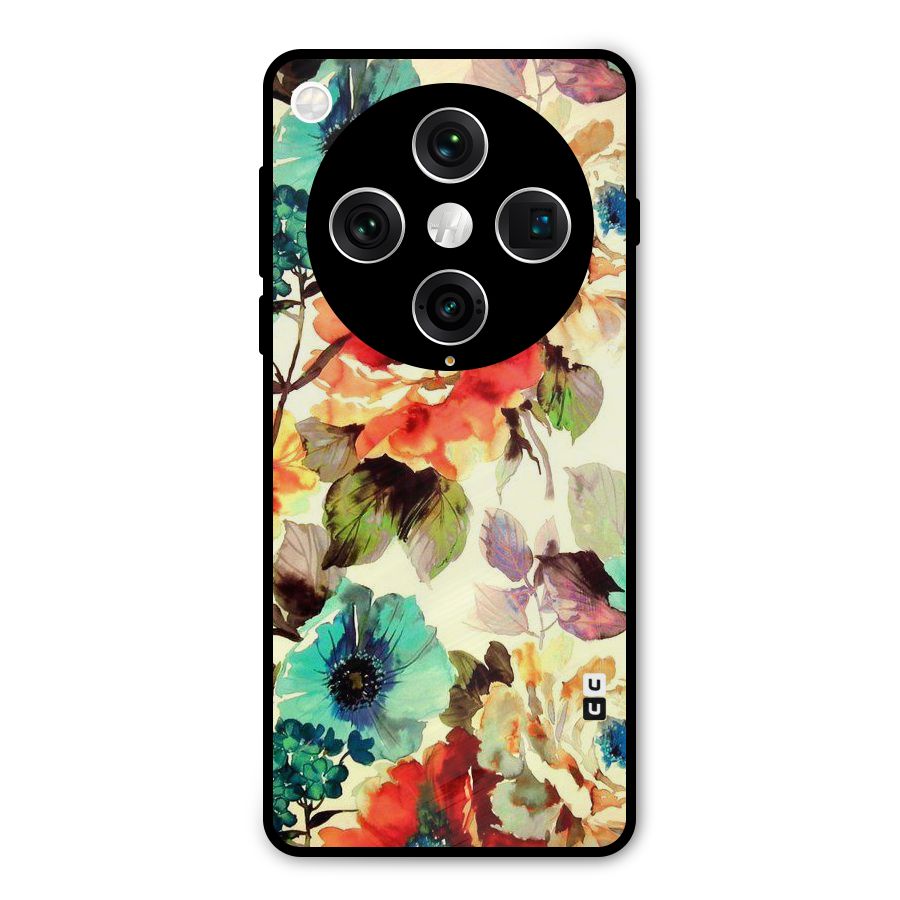 Artsy Bloom Flower Metal Back Case for Oppo Find X8 Pro