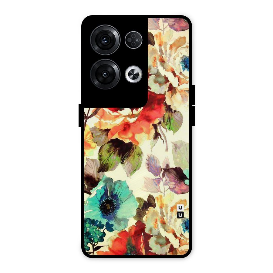 Artsy Bloom Flower Metal Back Case for Oppo Reno8 Pro 5G