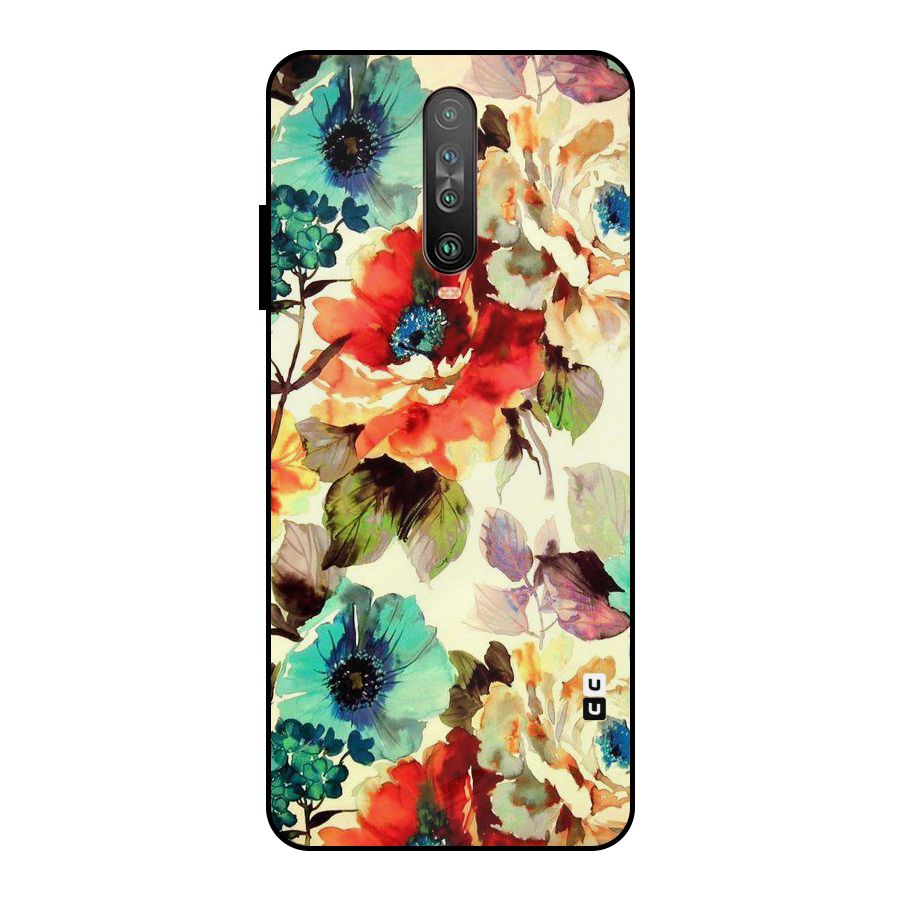 Artsy Bloom Flower Metal Back Case for Poco X2