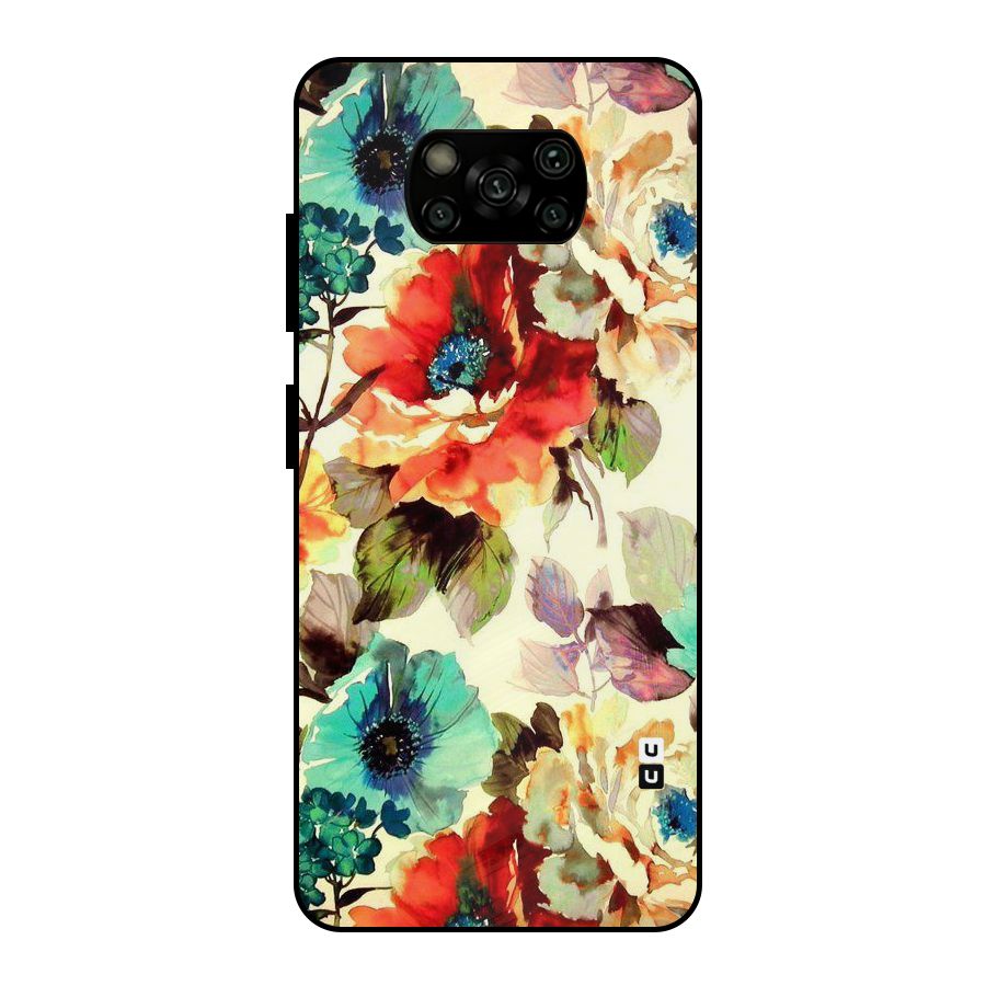 Artsy Bloom Flower Metal Back Case for Poco X3