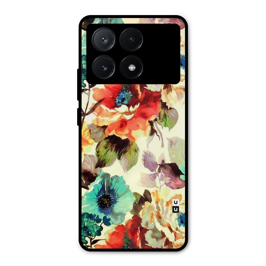 Artsy Bloom Flower Metal Back Case for Poco X6 Pro