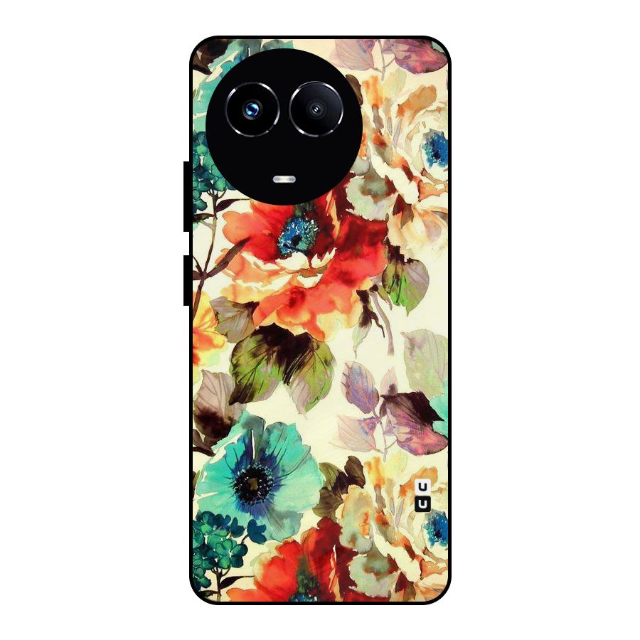Artsy Bloom Flower Metal Back Case for Realme 11X