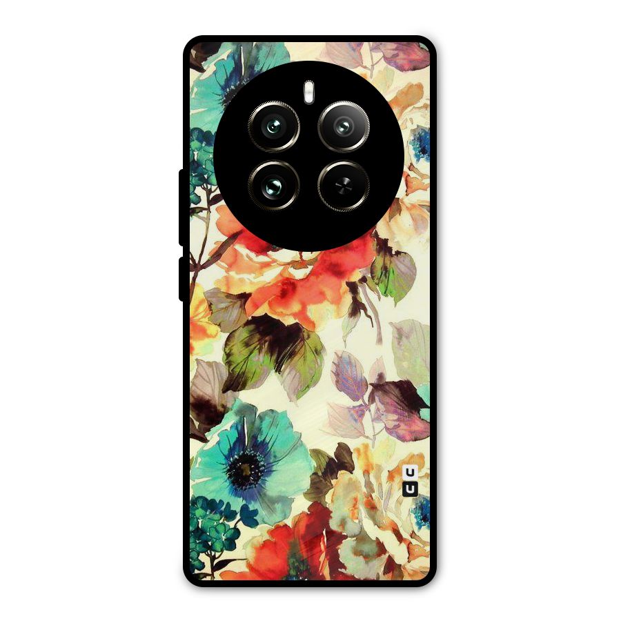 Artsy Bloom Flower Metal Back Case for Realme 12 Pro