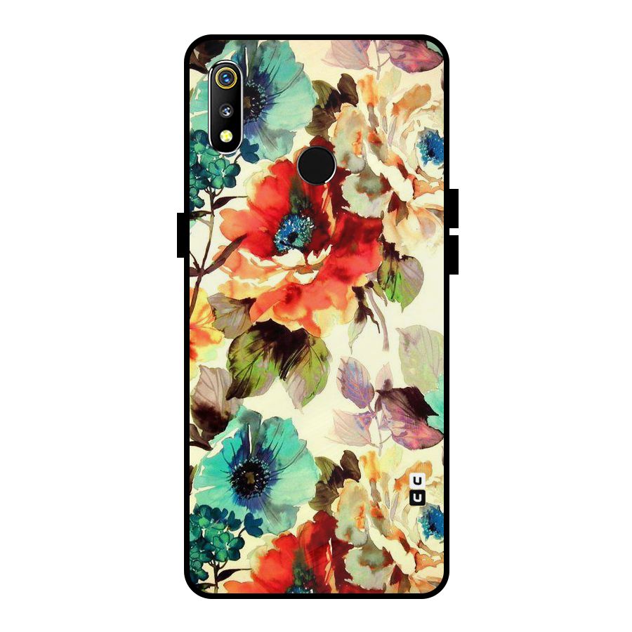 Artsy Bloom Flower Metal Back Case for Realme 3i