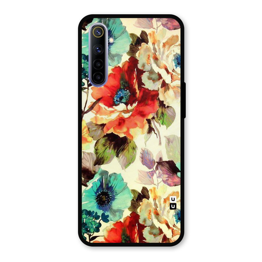 Artsy Bloom Flower Metal Back Case for Realme 6