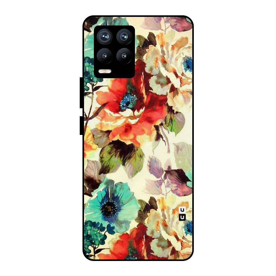 Artsy Bloom Flower Metal Back Case for Realme 8 Pro