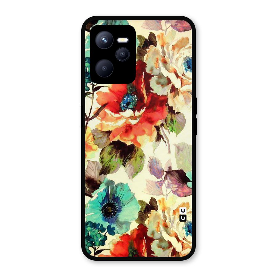 Artsy Bloom Flower Metal Back Case for Realme C35