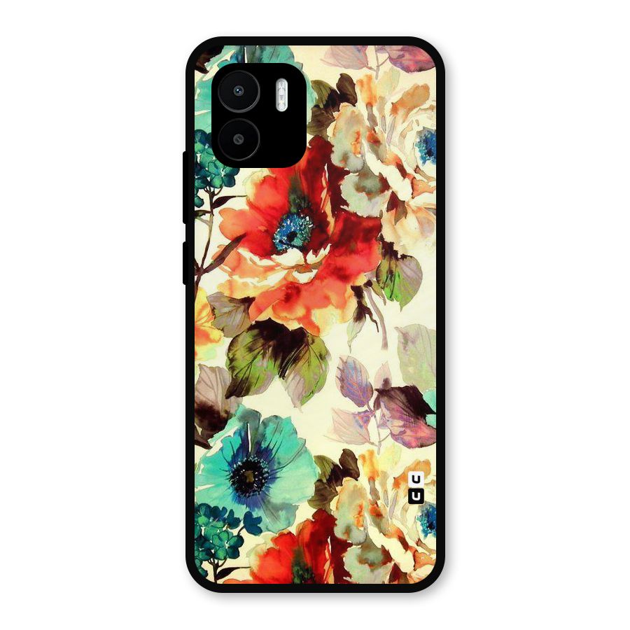 Artsy Bloom Flower Metal Back Case for Redmi A2
