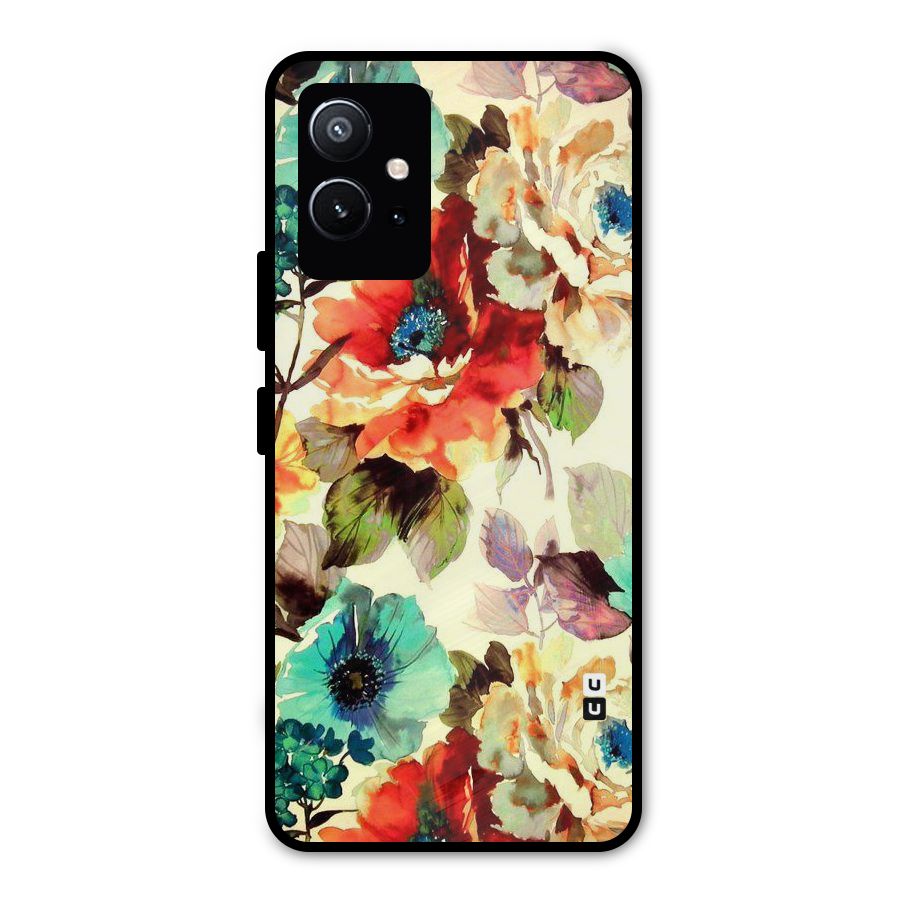 Artsy Bloom Flower Metal Back Case for Vivo T1 5G