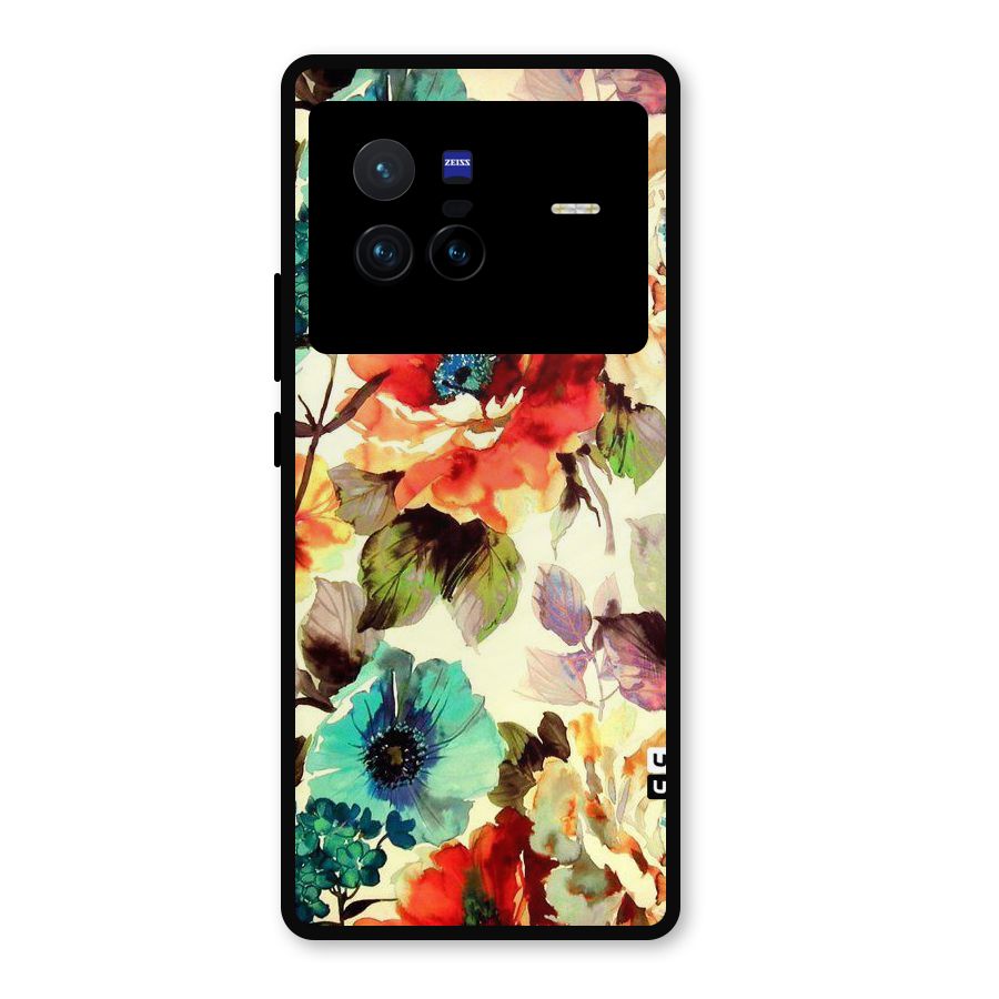 Artsy Bloom Flower Metal Back Case for Vivo X80
